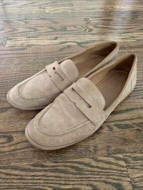 Sam Edelman Light Tan Suede Penny Loafers Beatrice